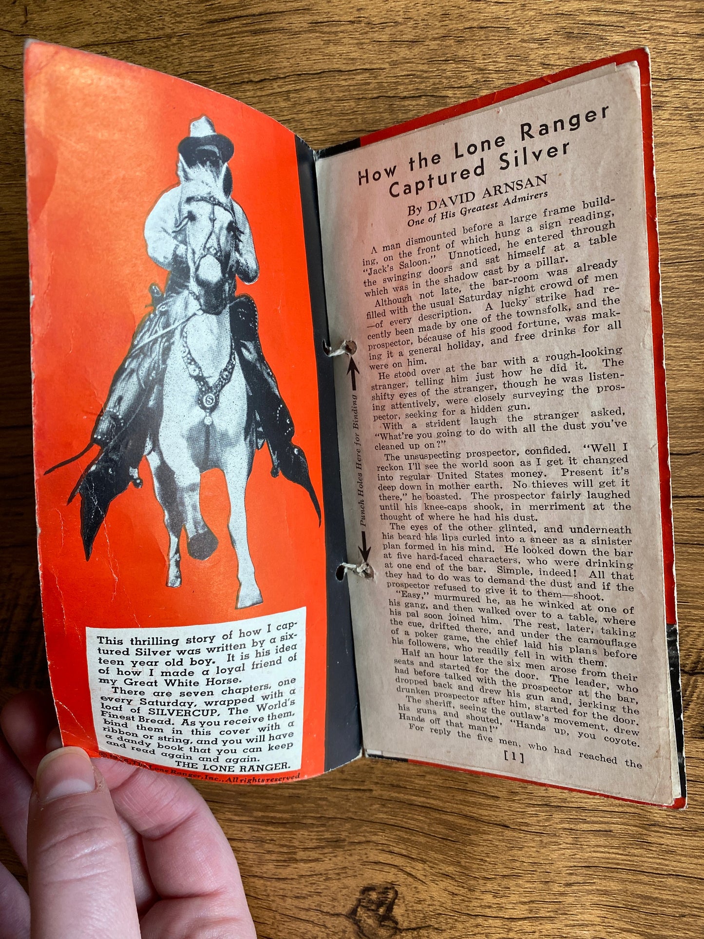 1936 "How The Lone Ranger Captured Silver" FULL Story Booklet, Silvercup Bread Advertisement